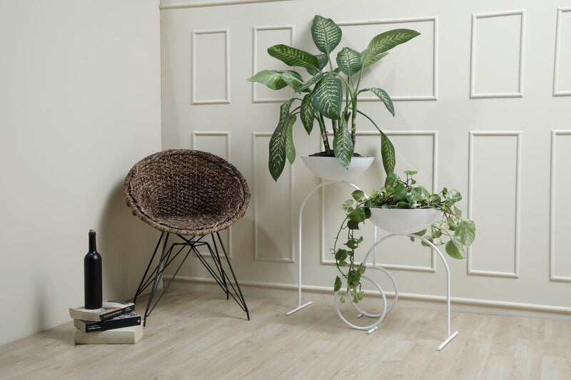 Maceta Metalica Flora x 2